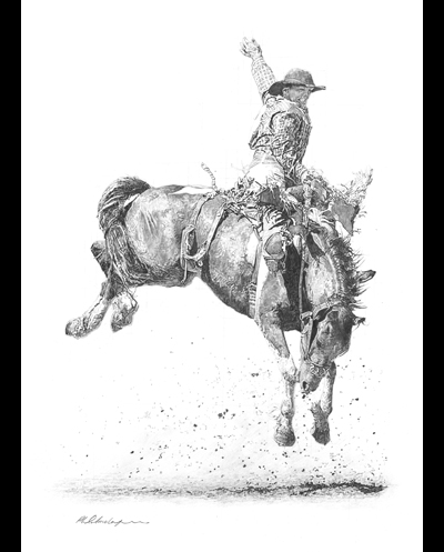 Western Art Print, Rodeo Art, Rodeo Drawing,  Limited Edition Art Print, Limited Edition Art Prints, Cowboy Art, Cowboy Art Print, Calgary Stampede Art, Calgary Stampede, Rodeo Art Print