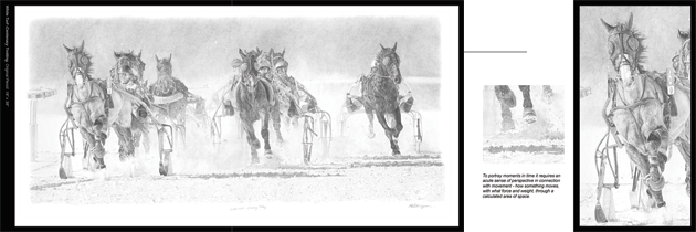 Sample of triple page for White Turf - Centenary Trotting in the Catalogue