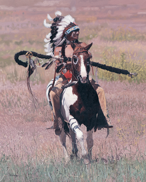 American Indian oil painting of 'Crazy Horse' following his victory over General Custer at The Battle Of The Little Big Horn American Indian oil painting of 'Crazy Horse' following his victory over General Custer at The Battle Of The Little Big Horn