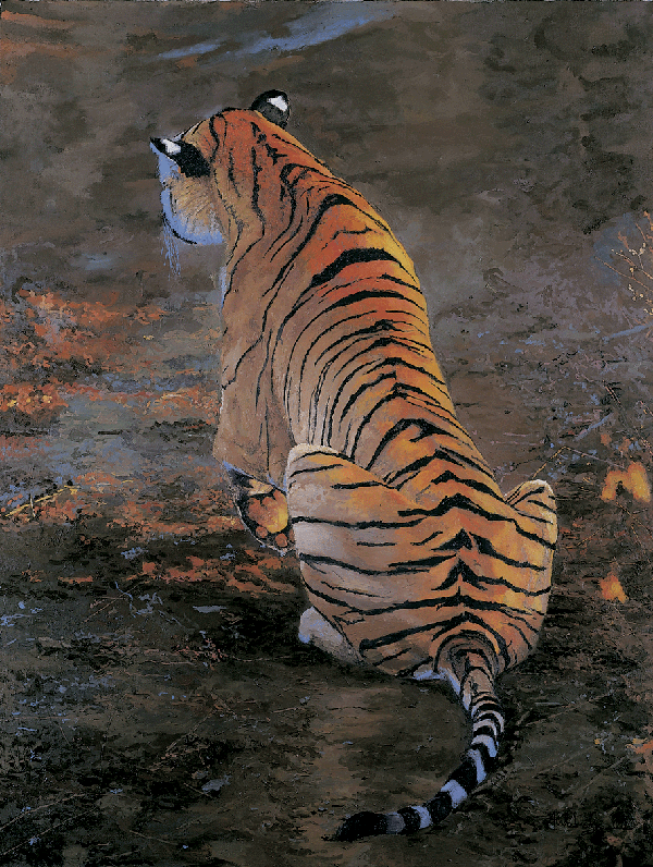 oil painting of a Young Bengal Tiger oil painting of a Young Bengal Tiger