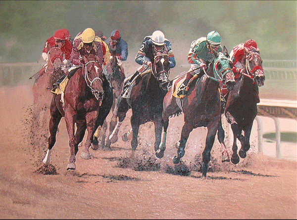 Oil Painting of the Kentucky Derby Oil Painting of the Kentucky Derby